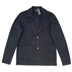 Express Knit Notched Collar Black Sweater Blazer Jacket Oversized Small NWT